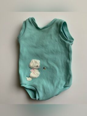 Vintage 70s Mint Green Baby Swimsuit